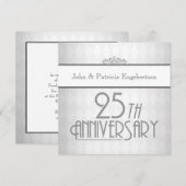 Verfijnd zilver 25th Wedding Jubileum Kaart (Voorkant / Achterkant)