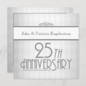 Verfijnd Zilveren 25e Hochfeestdag Kaart (Voorkant / Achterkant)