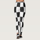Verfijnd Zwart en Wit Geruit Envelop Leggings (Achterkant)
