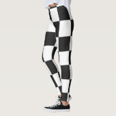 Verfijnd Zwart en Wit Geruit Envelop Leggings (Links)