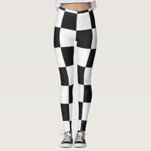 Verfijnd Zwart en Wit Geruit Envelop Leggings