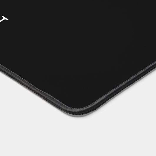 Verfijnd zwart met Elegant Monogram D Custom Bureaumat (Hoek)