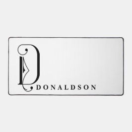 Verfijnd zwart-wit Elegant Monogram D Bureaumat