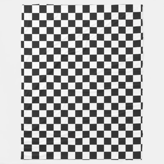 Verfijnd zwart-wit geruit patroon fleece deken (Voorkant)