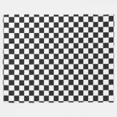Verfijnd zwart-wit geruit patroon fleece deken (Voorkant (Horizontaal))