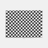 Verfijnd zwart-wit geruit patroon fleece deken (Voorkant (Horizontaal))