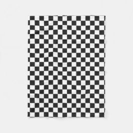 Verfijnd zwart-wit geruit patroon fleece deken