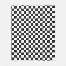 Verfijnd zwart-wit geruit patroon fleece deken