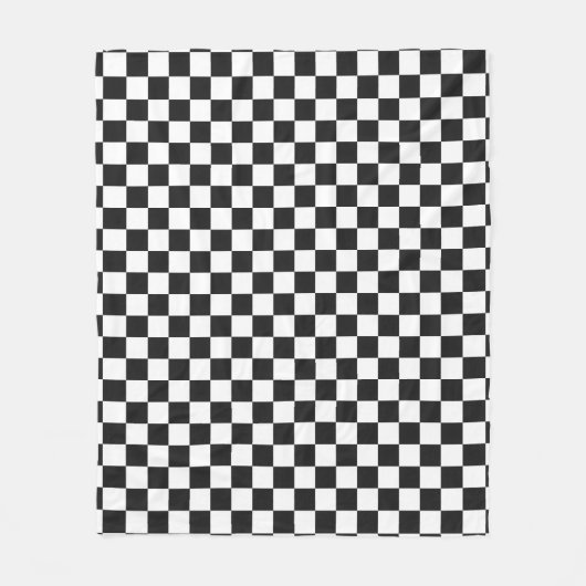 Verfijnd zwart-wit geruit patroon fleece deken (Voorkant)