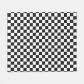 Verfijnd zwart-wit geruit patroon fleece deken (Voorkant (Horizontaal))