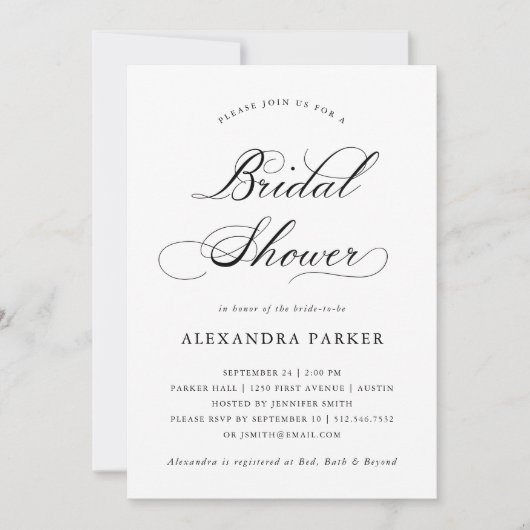 Verfijnd zwart-wit kalligrafie Vrijgezellenfeest Kaart (Voorkant)