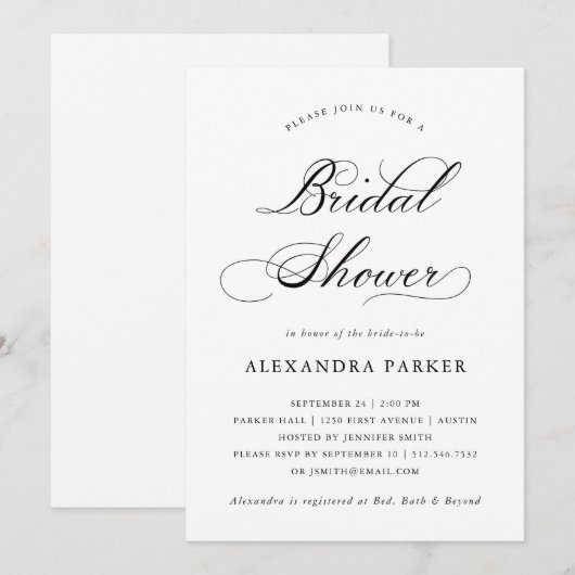 Verfijnd zwart-wit kalligrafie Vrijgezellenfeest Kaart (Voorkant / Achterkant)