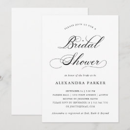 Verfijnd zwart-wit kalligrafie Vrijgezellenfeest Kaart