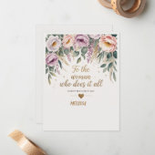 Verfijndde Moederdagkaart Notitiekaartje (Voorkant / Achterkant in situ)