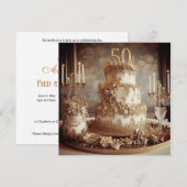 VERFIJNDE 50E BRUILOFT JUBILEUM CAKE KAART (Voorkant / Achterkant)