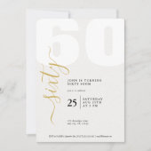 Verfijnde 60ste Verjaardag Uitnodiging met Schoon (Voorkant)