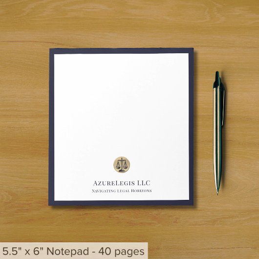 Verfijnde advocaat Schalen van Justitie Notitieblok