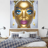 Verfijnde Afrikaanse schoonheid: Black History Maa Canvas Afdruk (Insitu (Slaapkamer))