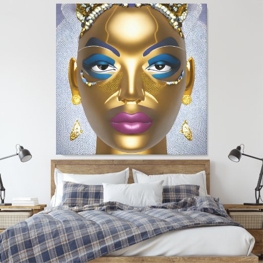 Verfijnde Afrikaanse schoonheid: Black History Maa Canvas Afdruk (Insitu (Slaapkamer))