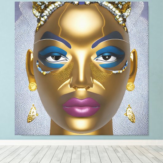 Verfijnde Afrikaanse schoonheid: Black History Maa Canvas Afdruk (Insitu (Houten vloer))