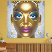 Verfijnde Afrikaanse schoonheid: Black History Maa Canvas Afdruk (Insitu (Woonkamer))