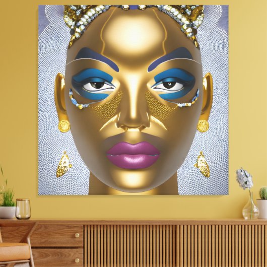 Verfijnde Afrikaanse schoonheid: Black History Maa Canvas Afdruk (Insitu (Woonkamer))