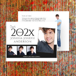 Verfijnde Afstuderen fotocollage zwart Notitiekaartje