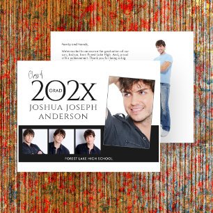 Verfijnde Afstuderen fotocollage zwart Notitiekaartje