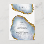 Verfijnde Agaat Parel Gouden Bruiloft Details Informatiekaartje (Voorkant)
