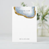 Verfijnde Agaat Parel Gouden Bruiloft Foto Bedankkaart (Staand voorkant)