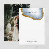 Verfijnde Agaat Parel Gouden Bruiloft Foto Bedankkaart (Voorkant / Achterkant)