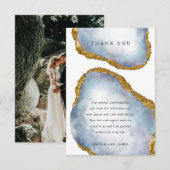 Verfijnde Agaat Parel Gouden Bruiloft Foto Bedankkaart (Voorkant / Achterkant)