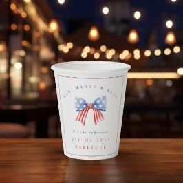 Verfijnde Amerikaanse Vlag Boog 4 juli Barbecue Papieren Bekers