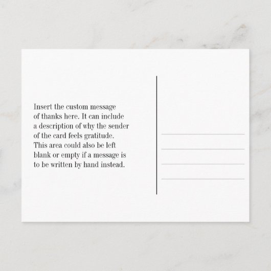 Verfijnde "Bedankt zo veel!" Briefkaart (Achterkant)
