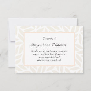 Verfijnde begrafenis van de crèmebladeren dank u