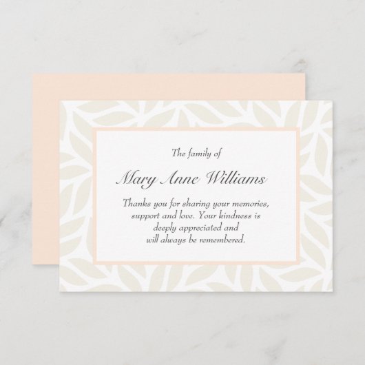 Verfijnde begrafenis van de crèmebladeren dank u (Voorkant / Achterkant)