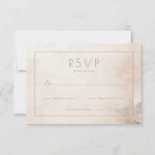 Verfijnde Beige Aquarel RSVP Kaartje