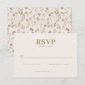 Verfijnde Beige RSVP Kaart (Voorkant / Achterkant)