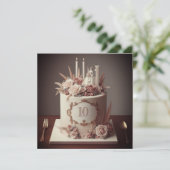 VERFIJNDE BEWERKBARE BRUILOFT JUBILEUM CAKE KAART (Staand voorkant)