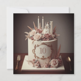 VERFIJNDE BEWERKBARE BRUILOFT JUBILEUM CAKE KAART