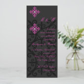 Verfijnde Black and Pink Engagement Party Kaart (Staand voorkant)