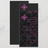 Verfijnde Black and Pink Engagement Party Kaart (Voorkant / Achterkant)