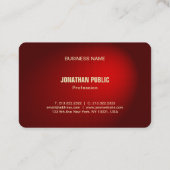 Verfijnde Black Red Damask Professionele Luxe Visitekaartje (Achterkant)