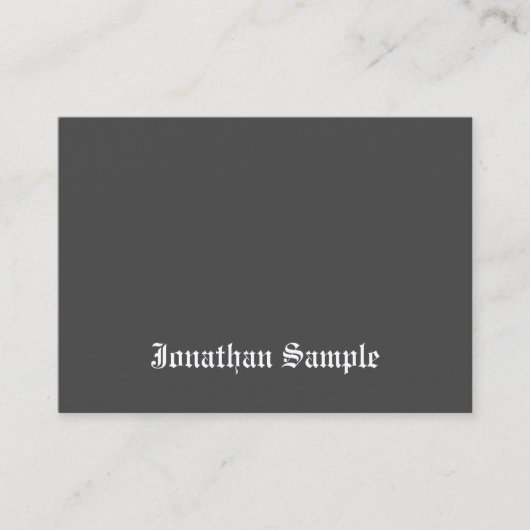 Verfijnde Black White Old English Text Cool Visitekaartje (Voorkant)
