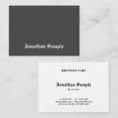 Verfijnde Black White Old English Text Cool Visitekaartje (Voorkant / Achterkant)