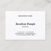 Verfijnde Black White Old English Text Cool Visitekaartje (Achterkant)