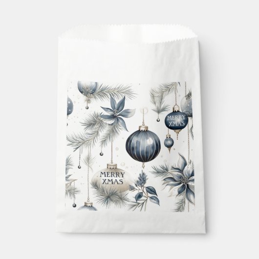 Verfijnde Blauwe & Gouden Kerstmis Bedankzakje (Voorkant)