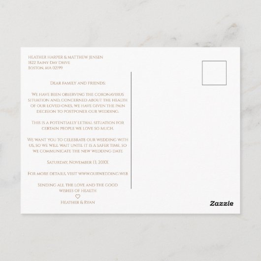 Verfijnde blauwe gouden wintersnowflake bruiloft briefkaart (Achterkant)