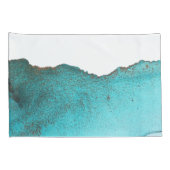 Verfijnde Blauwgroen zwarte Abstracte kunstzwarte Kussensloop (Achterkant-Rechts)