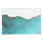 Verfijnde Blauwgroen zwarte Abstracte kunstzwarte Kussensloop (Voorkant-Rechts)